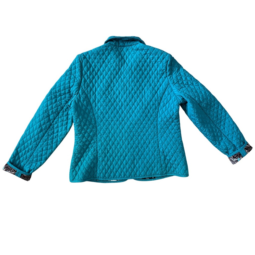Briggs New York Quilted Aqua/Teal Jacket with Snap Closure Women’s Size Medium - Picture 3 of 12